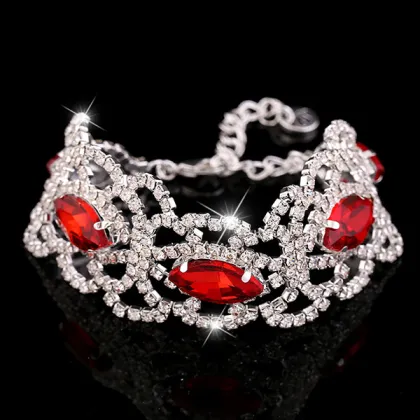 New Design Crystal Diamond Bracelet Adjustable Flower Bangle