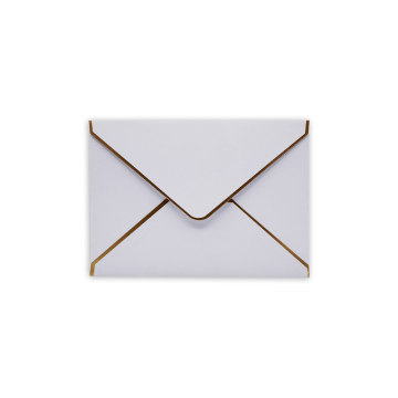 New Arrival Indian Large Fancy 5x7 Inches White Gift Gold Rim Wedding Envelope