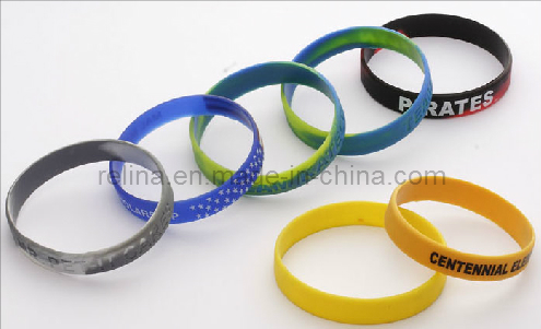 Professional Silk Screen Printing Silicone Wristband (S-03)