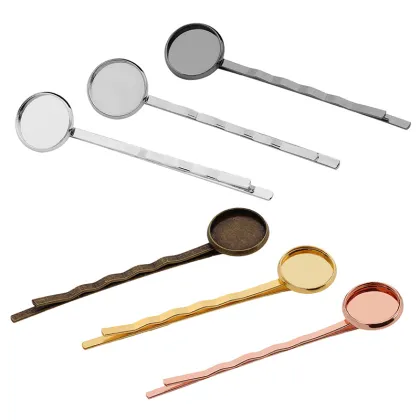 Hair Jewelry Findings Hairpin with bezel setting tray