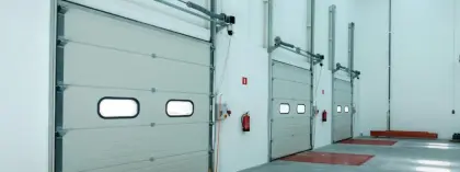 Fire station overhead sectional door