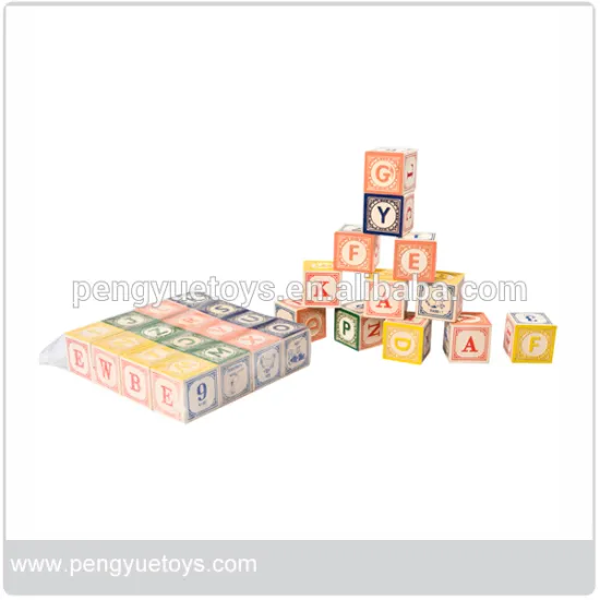 Eco-friendly educational toy wooden alphabet building blocks