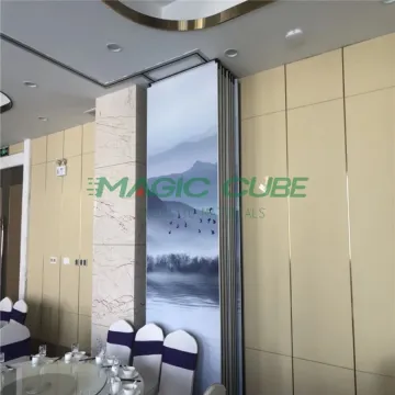 Decorative interior sound folding wall partition