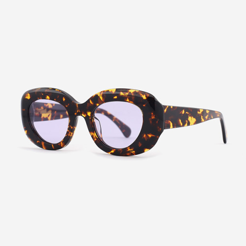 Dilated Round Acetate Unisex Sunglasses