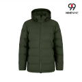 Jaqueta de inverno com capuz ajustável e isolamento Box Baffle
