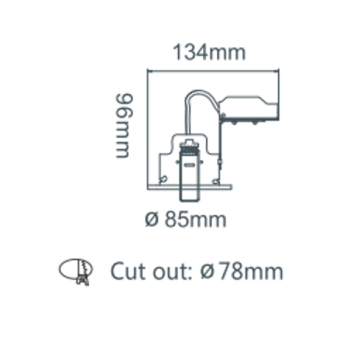 Ip 65 Gu10 Led Recessed Fireproof Led Downlight