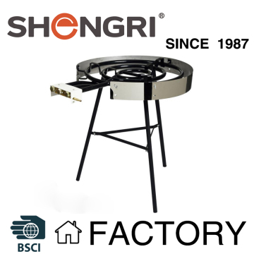 Three-ring gas burner/paella cooker