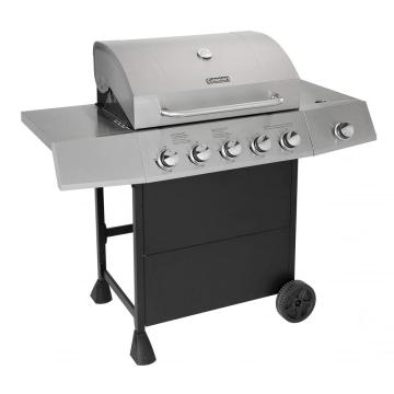 Lado de cinco quemadores parrilla de gas