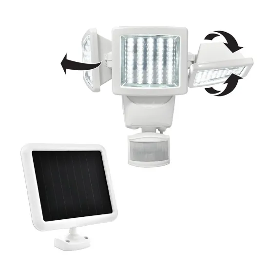 High quality LED solar motion sensor light 150led triple head, 1000 Lumens