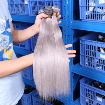 Peruvian Virgin Hair Best Quality 7A Ombre #1b/Silver Grey Ombre Hair Extensions #1b/Grey Ombre Human Hair Weaves