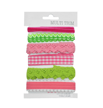 फैब्रिक न्यू फैशन: लाइट कलर मल्टी-ट्रिम लेस सेट
