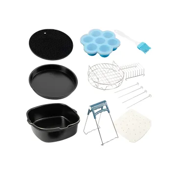10-Piece Air Fryer Accessories Set: Fry Rack and Steamer Rack with Disposable Papers