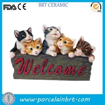 Interesting 5 kitten cat lovers outdoor Welcome Sign Statue