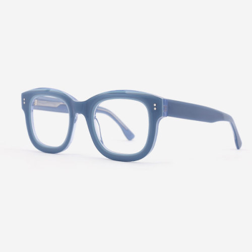 Round Square Bevelling Acetate Unisex Optical Frames