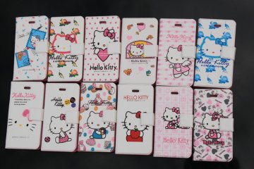 Durable / Attractive Up And Down Hello Kitty Patterns Of Iphone4 Leather Cases