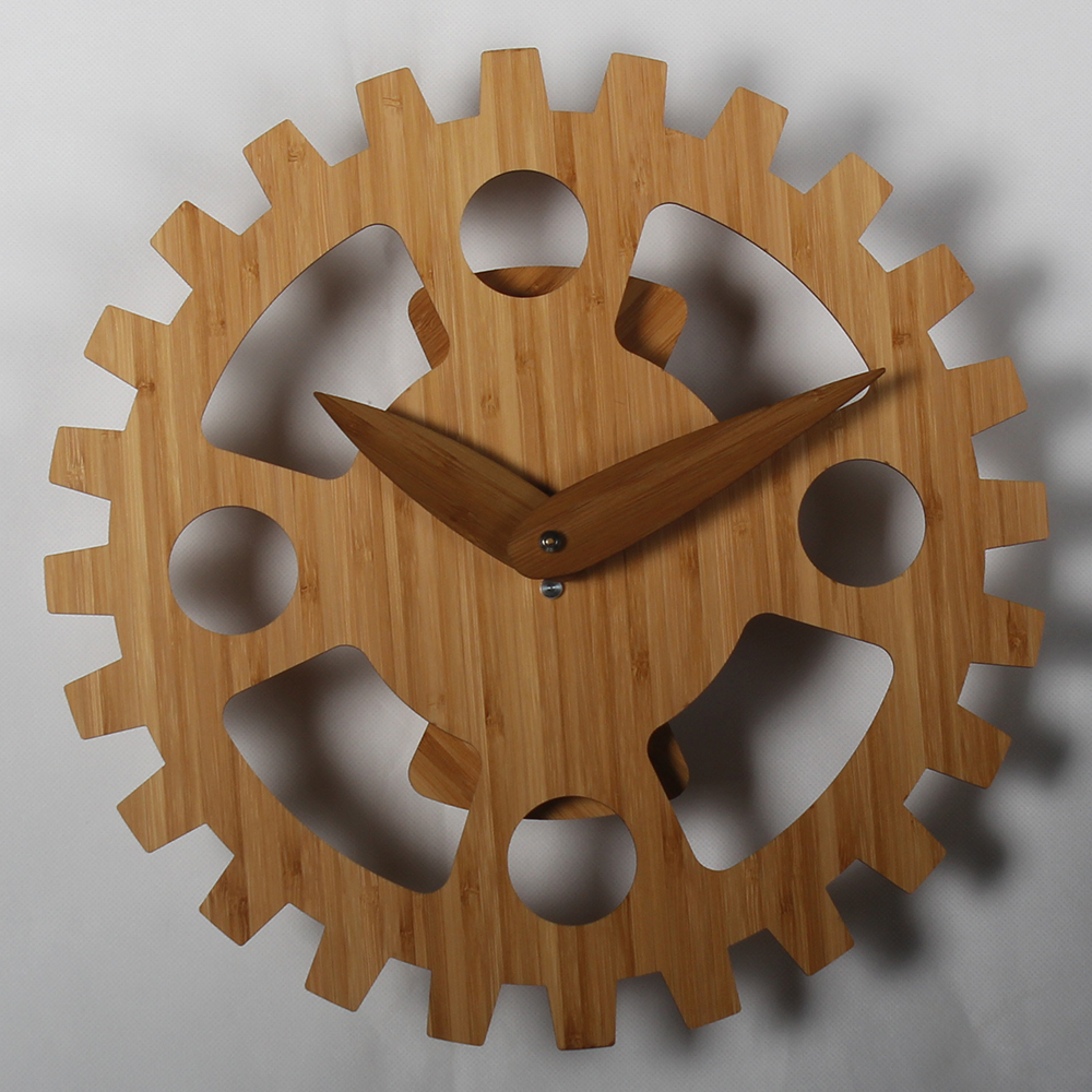 14 Inches Wooden Serrated Gear Wall Clock