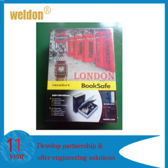 WELDON portable steel book safe box hollow book safe