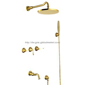 Brass Concealed Bathroom Faucet Gold Plated 231506