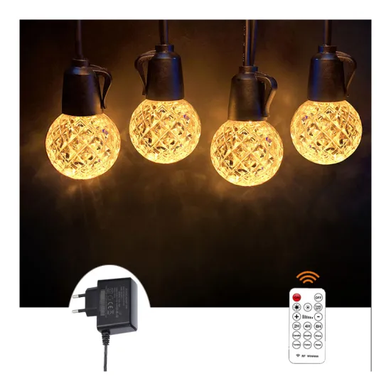 Outdoor Warm White G40 LED String Lights with Remote Control and 2700K Lamp Holders