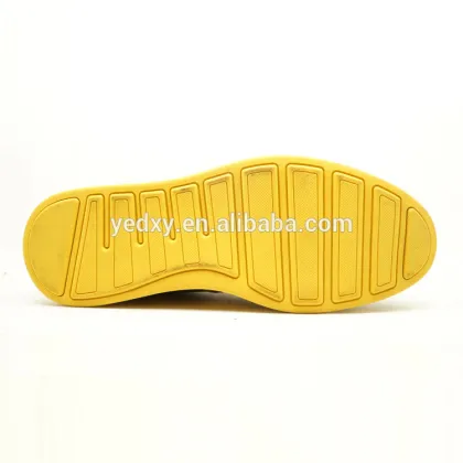 yellow and derby style men leather flat shoes