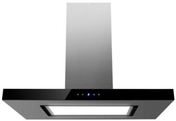 유리가있는 90cm 아일랜드 쿠커 후드 LED 패널