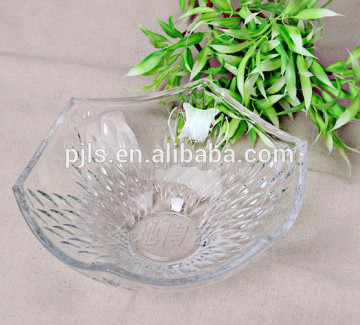 glass flower fruit bowl big tray crystal tray clear white transparent