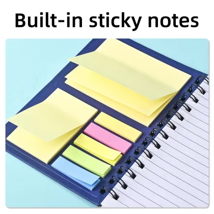 Custom Kraft Paper Hardcover Spiral Notebook with Page Marker and Sticky Notes
