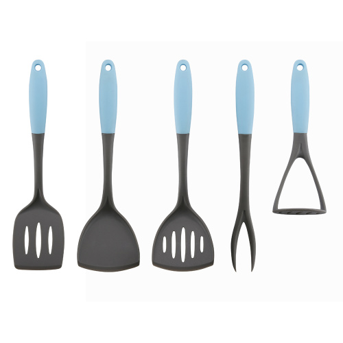 Utensílios de cozinha de nylon do punho macio de borracha