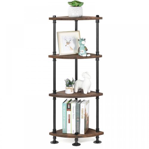 4-Tier Industrial Design Pipe Corner Shelves