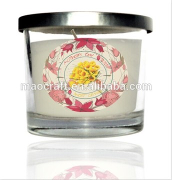 TB Mother's Day scented glass jar stainless lid gift candles