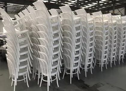 White Resin Stackable Thonet Chair Rentals for Wedding Events