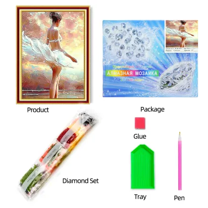 Factory Direct Elegant Dancer Diamond Painting on Canvas