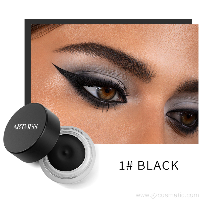 Custom Made Matte Black Dark Brown Eyeliner Gel Long-Lasting Waterproof Mineral Ingredients Private Label Adhesive Eye Liner