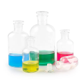 500 ml de boca estrecha Botella de vidrio de reactivo de medicina transparente