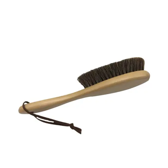 Wooden Handle Shoes Brush Anti-Static Hanging Horse Hair Brush Shoes Cleaning Polishing Brush Large Clothes Care Tool