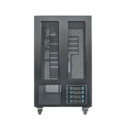 4GPU Transistors Tower Server Chassis with EATX Power Supply and Network Cabinet