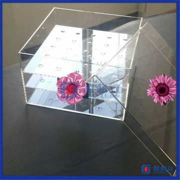 2016 Hot Sale!! Customized Acrylic Box for Fresh Roses Crystal Clear Acrylic Box