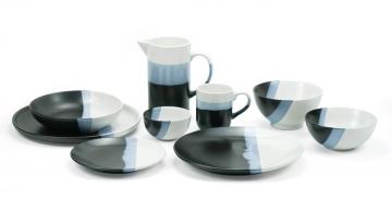 Dipping glazed stoneware dinner set