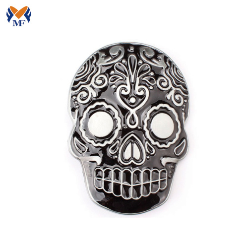 Metal skull mask belt buckle