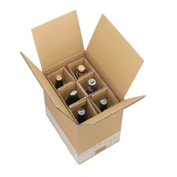 Custom Printed Thick Insert Dividers Corrugated beverages Hard Strong Wine Whisky Bear Paper Mailer Moving Shipping Carton