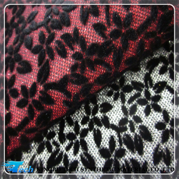 New flower design glitter with flocking leather for lady shoe making material(PANA ESCARCHE)