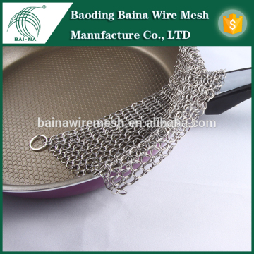 alibaba China chainmail /cast iron cleaner xl 8x8 steel chainmail scrubber/steel chainmail scrubber