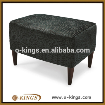Luxury black knitted pouf ottoman stool