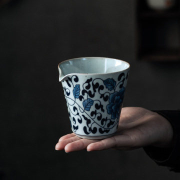 Jingdezhen set teh keramik retro biru-putih