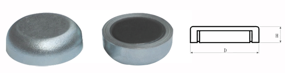 Flat pot magnets of hard ferrite