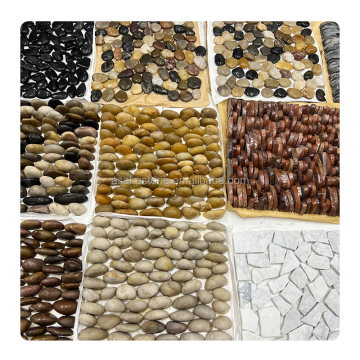 Wholesale Yellow Pebble Stone Mosaic Tiles for Outdoor Garden and Home Decoration