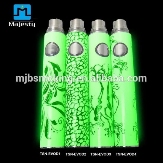 Unique Design and Glow in the Dark Places TSN-EVOD Battery Cheap Electronic Cigarette Battery
