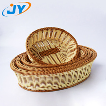 handmade oval-shape small brown bread basket