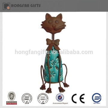 Colorful iron garden welcome animals cat statue