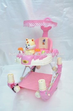 2015 cheaper baby walker with 8 wheels,3 safety belt, small toys and musics sell well in african and south usa marketing..